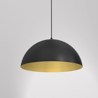 lafabryka.pl Lampa wisząca BETA BLACK/GOLD 1xE27 35cm MLP7896 Milagro